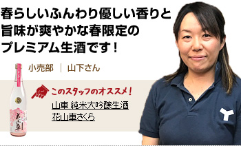 春らしいふんわり優しい香りと旨味が爽やかな春限定のプレミアム生酒です！